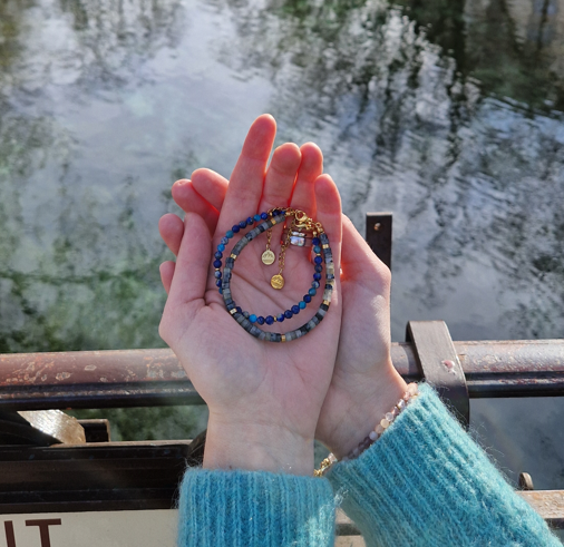 Bracelet Nuit sur le Lac argenté